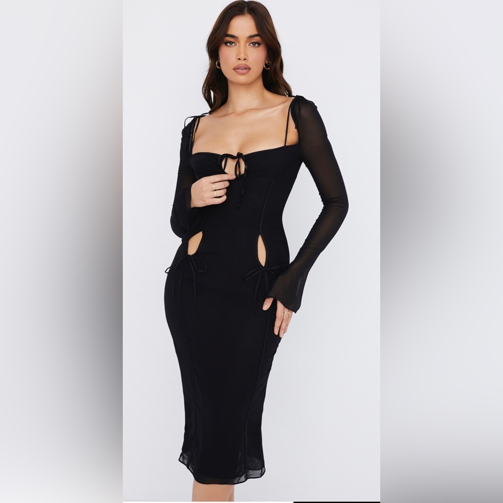 NWT House of Cb Ophelia black cutout midi dress